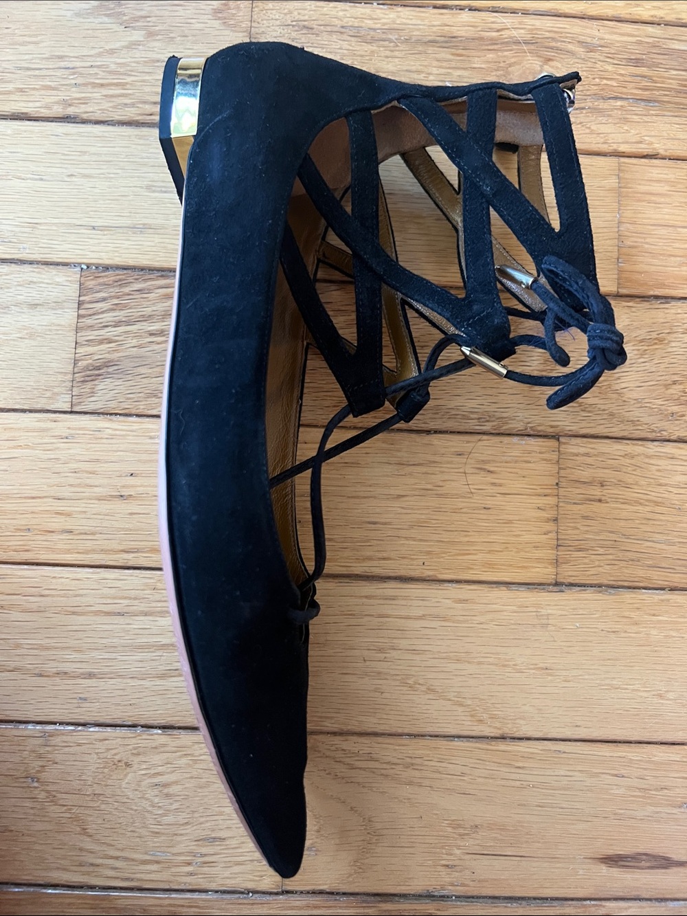 Aquazzura Suede Belgravia Flats, Size 38 - Picture 4 of 15